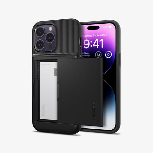 ACS04835 - iPhone 14 Pro Max Case Slim Armor CS in black showing the back
